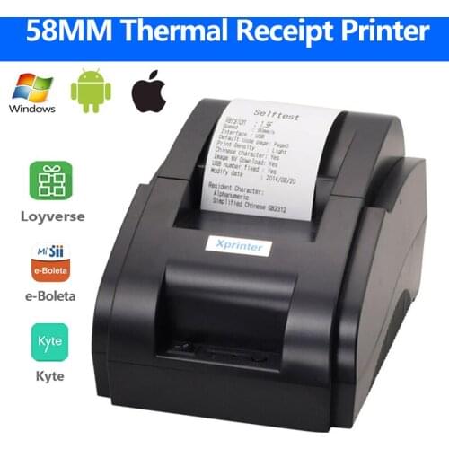 XP-58IIH POS Thermal Direct Printer 58MM Mini Restaurant Bill Receipt Ticket Machine USB & USB+Bluetooth Interface Windows Phone