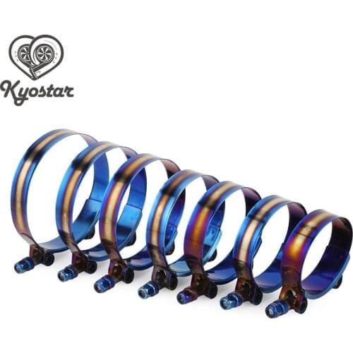 Universal 1.75" to 3.75" Titanium Blue T-bolt Clamp Adjustable Stainless Steel Hose Clamp Kit 53 to 105mm