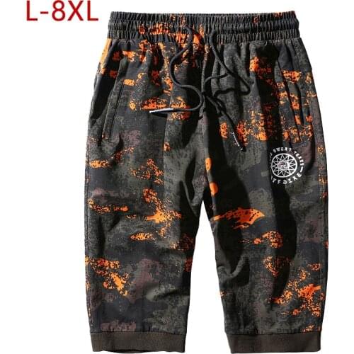 Plus Size L-8XL Summer Male Cotton Camouflage Baggy Shorts Big Size Male Casual Thin Fitness Bermuda Bodybuilding Short Trousers