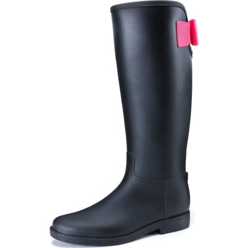 TONGPU Ladies Tall Rain Boots Fashion Style Hot Sale Comfortable Non-Slip Outsole Women Riding Boots 10-069