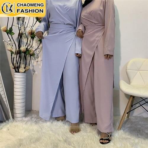 New Arrival Jumpsuit Muslim with Long Sleeve Train Formal Ankle Length Islamic Women Jumpsuit Dubai Arab Middle East Fashion
