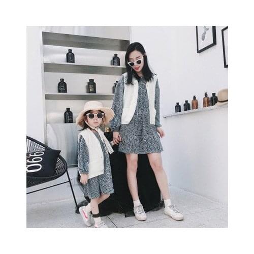 Brand New Wild Waistcoat for Baby Girl Clothes Family Matching Clothes Mother and Daughter Knit Vests Kids Casual Coat Jackets