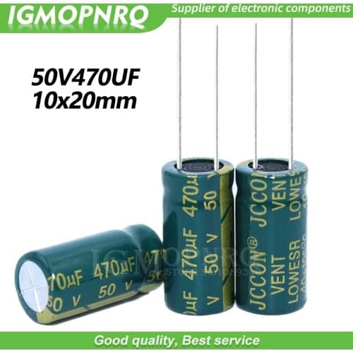 10PCS 50V470UF 10*20mm igmopnrq Aluminum electrolytic capacitor high frequent low impedance 10x20mm