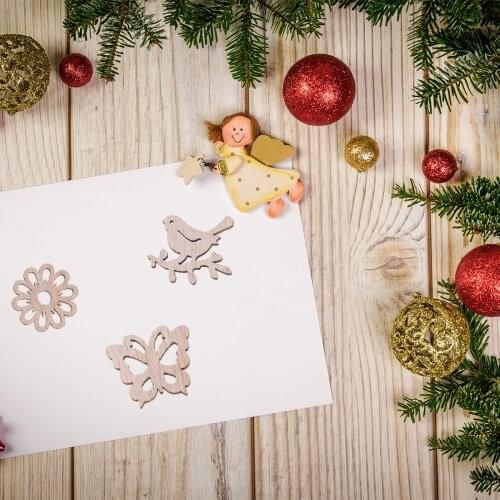 100pcs Cartoon Wooden Pieces Creative Flower Bird Natural Wood Plate Decor for DIY Crafts Making (2 Style Mixed)