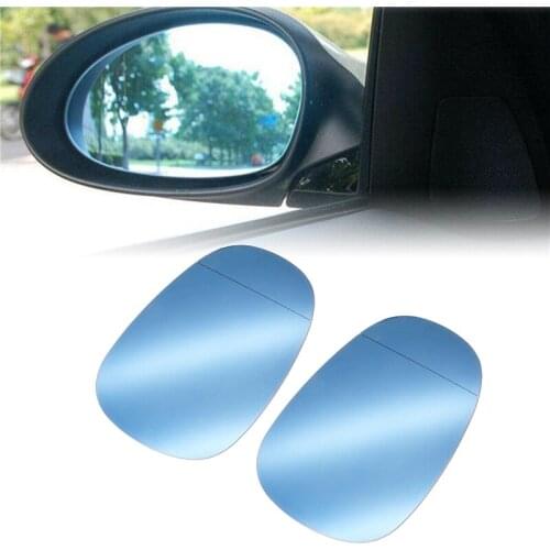 2 Pcs Car Heated Door Wing Mirror Blue Glass Wide Angle Anti Glare Left Right For BMW E90 E92 E93 2009-2012 Exterior Accessories
