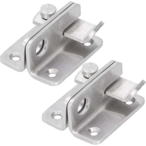 2Pcs Manual Door Bolt Stainless Steel Punch Free Bolt Lock Wardrobe Bathroom Door Accessories