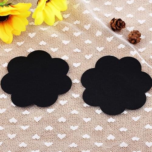20 Flower Adhesive Breast Petal Pasties Nipple Cover Black Bra Pad Sticker for Wearing Transparent Blouses Bras