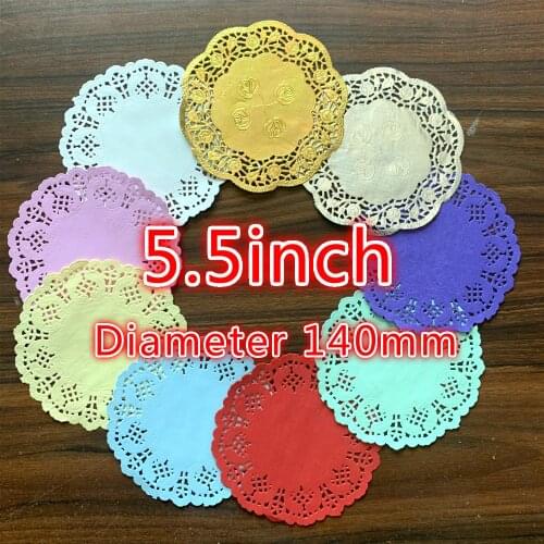 20pcs 5.5inch Gold Silver Blue Pink Napkin Pad Hollowed Lace Paper Mat Doily Craft DIY Scrapbooking Weding Decoration