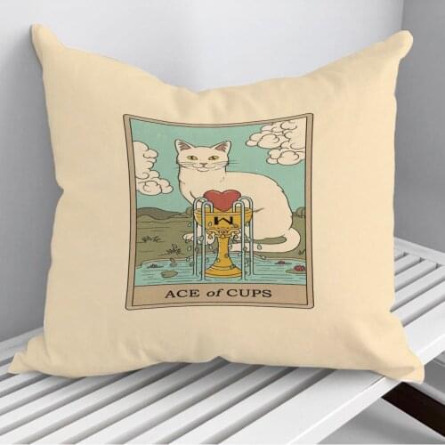 Ace of Cups Throw Pillows Cushion Cover On Sofa Home Decor 45*45cm 40*40cm Gift Pillowcase Cojines Dropshipping