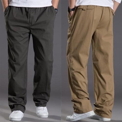 Mens Jogger Pants Breathable Solid Loose Wide Leg New Fashion Casual Trousers Spring Autumn Cargo Pants Plus Size 5XL 6XL