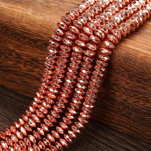 AAA quality Rose gold Hematite Natural Beads For Jewelry Making 4 6 8MM 15" Strand Pick Size