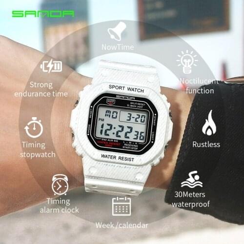 SANDA Waterproof Sport Watches Women Luxury LED Electronic Digital Watch Ladies Clock Female relogio feminino reloj mujer