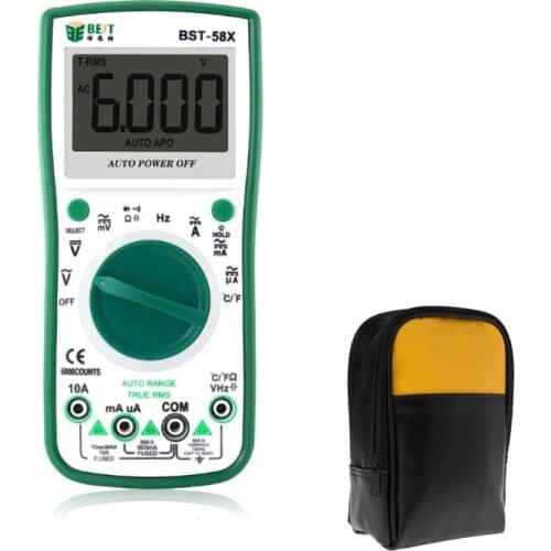 The latest professional digital display multimeter portable handheld BEST 58X high precision power supply voltage meter with bag