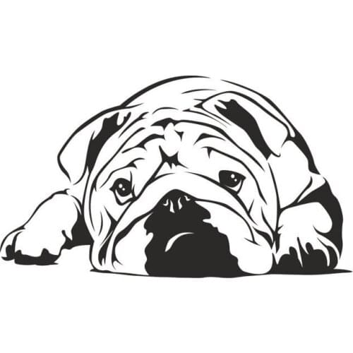 Lazy Bulldog Wall Decoration Stickers Cut Dog Wall Decal Home Decor Living Room Art Sticker Wallpaper adesivo de parede ZB341