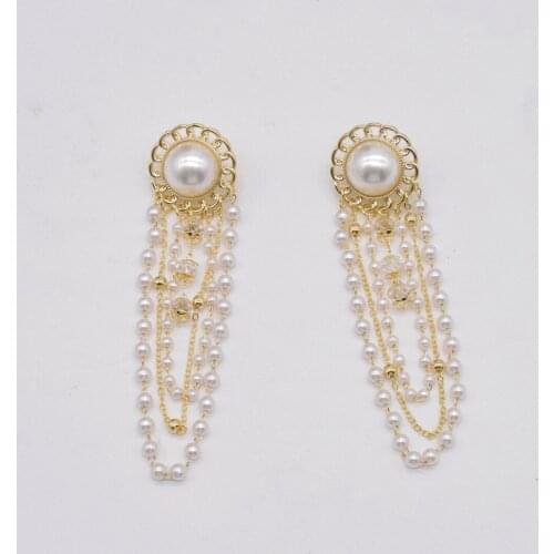 Tassel Long Earrings Pearl Earrings Fairy Ins Gold Drop earrings Beautiful Earrings Trend