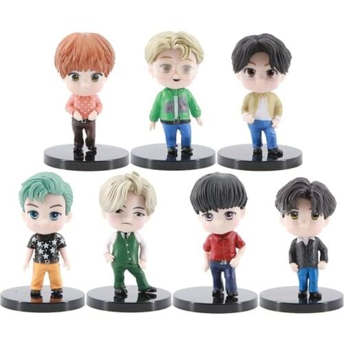 7pcs/set Bangtan Boys Action Figure Doll Fan Collection Ornaments Adult Toys Christmas Birthday Gift