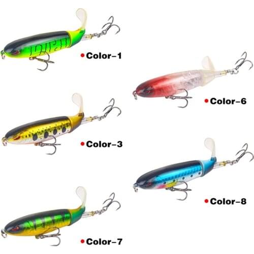 Whopper Popper Topwater Fishing Lure 3D Eyes Plastic Artificial Bait Hard Fishing Plopper Hook Fishing Accessories 10CM 13G