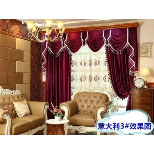 Haute Couture Italian Velvet Curtains for Living Room Bedroom Study Plain Velvet Shading Nordic Italian Velvet Curtain Tulle