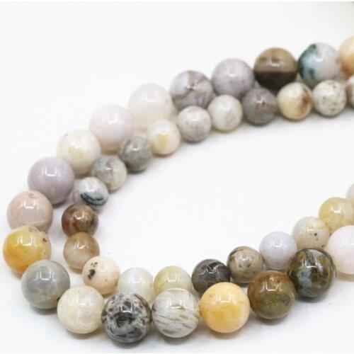 Round 6mm 8mm 10mm bamboo leaf agates natural stone multicolor jaspers onyx loose spacers beads diy jewelry findings 15" B3473