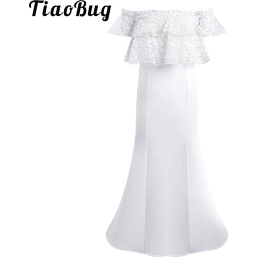 Princess Flower Girls Dresses Kids Ruffle Lace Mermaid Dress Pageant Wedding Party First Communion Dress Elegant Girl Dress