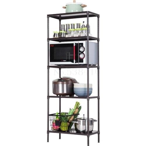 Kitchen Shelf, Floor To Floor Multi-layer Storage Shelf, Provincial Space, Floor To Floor Simple Microwave Oven, Iron S
