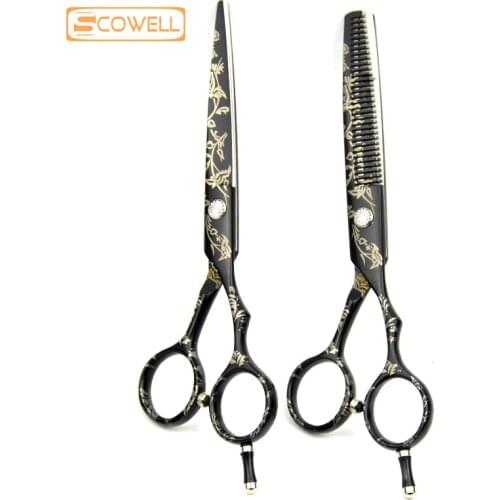 30% Off HT9140 Stainless Steel Cobalt Cutting Scissors Set Thinning Shear 6 inch Hair Trimmer Clipper Shears Scissors Kit
