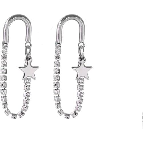 New Earrings Fashion Accessories Five Pointed Star Long Tassel New Fashion Simple Statement Earrings Fashion Women Earrings Wome