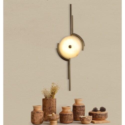 Creative bedside bedroom designer villa wall lamp New post-modern personality marble light luxury art simple living room