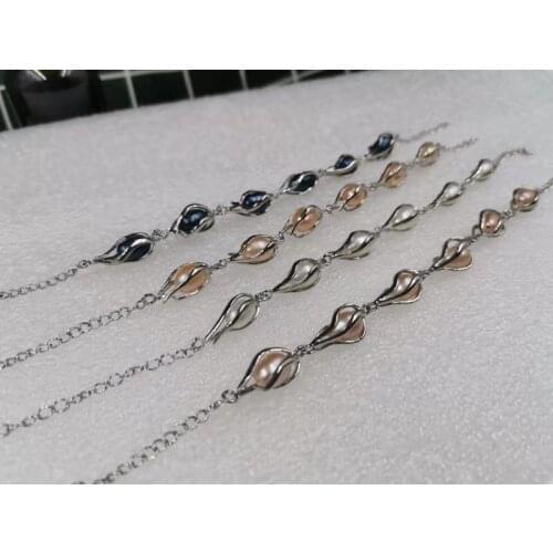 Wholesale 20 strands rice drop shape freshwater pearl bracelets