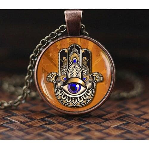 2019 Fashion Buddhist Sri Yantra Pendant Necklace Sacred Geometry Crystal Cabochon Pendant Sri Yantra High Quality Jewelry