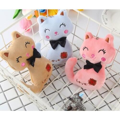 9CM Love Cat Stuffed Plush Toy Doll New Bowbot Plush Cats Toy key chain pendant Gift toys B1014