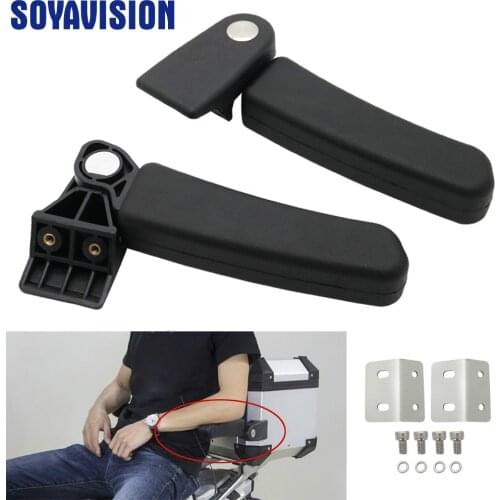 Motorcycle Passenger Armrest ABS Passenger Rear Folding Top Case Box Rear Seat Armrest Kit for BMW Yamaha Universal Motor