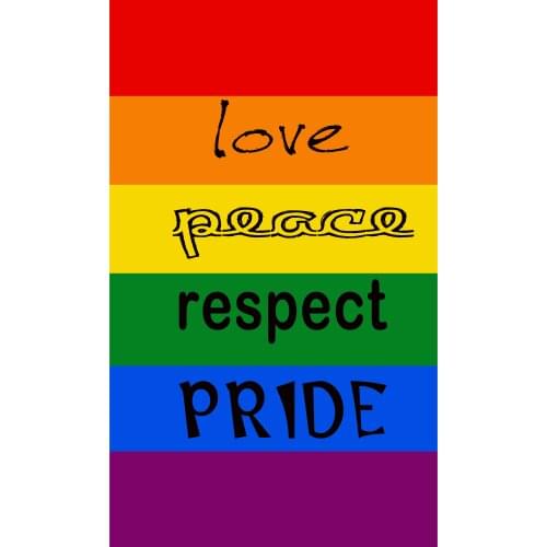 Yehoy 90*150cm LOVE PEACE RESPECT PRIDE LGBT rainbow flag