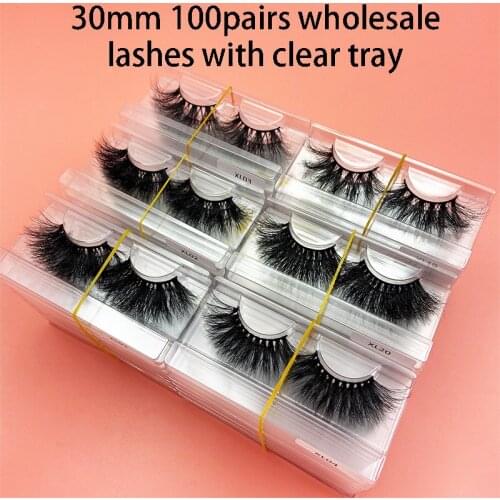 Wholesale 100 Pairs 30MM MIKIWI XL Styles Natural Soft Long Mink Eyelashes Wholesale Dramatic Eye-Lashes Makeup Lashes In Bulk