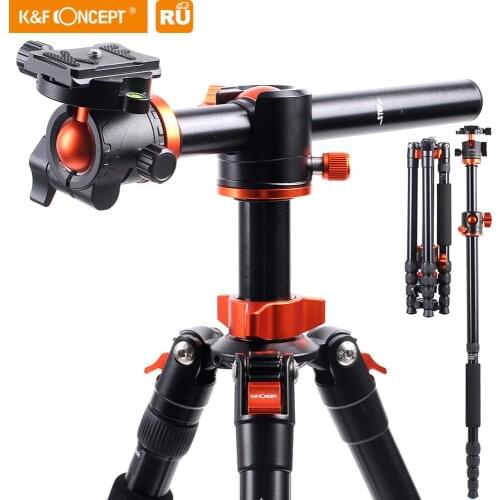 K&F Concept Camera Tripod Monopod 60 inch Overhead Aluminum Lightweight DSLR Tripod wiht Horizontal Arm and 360 Degree Ball Head