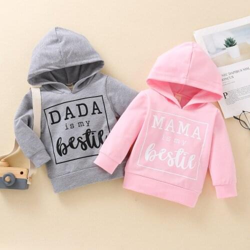 Toddler Baby Girls Boys Hoodies Autumn Kids Mama Pullover Sweatshirt Tops Hoodie Long Sleeve Sweater Baby Kids Sweatshirts