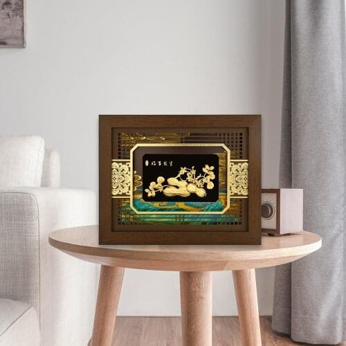 Traditional Chinese Painting Good Things Happen Gold Foil Painting Wall Pictures For Living Room Home Decoration Framed Mirrors