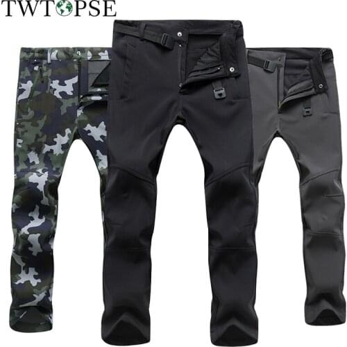 TWTOPSE Men Winter Cycling Pants Warm Fleece Waterproof MTB Bike Bicycle Pants Windproof Sport Hiking Camping Skiing Trousers