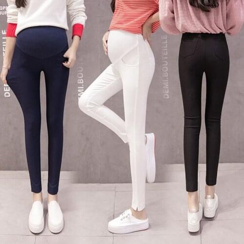 Spring pregnant women trousers feet pants pregnant women stomach lift pants wear casual maternity clothes pregnancy library