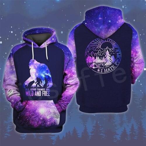 Tessffel Alien Animal Bear Hunting I hate people Love Camping Funny NewFashion 3DPrint Unisex Zip/Hoodies/Sweatshirts/Jacket A-4