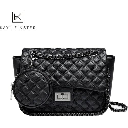 WomenS Crossbody Leather Shoulder Bag Female Tide Bags 2021 WomenS Brand New Small Square Bag Cowhide Diamond Chain Female Bag