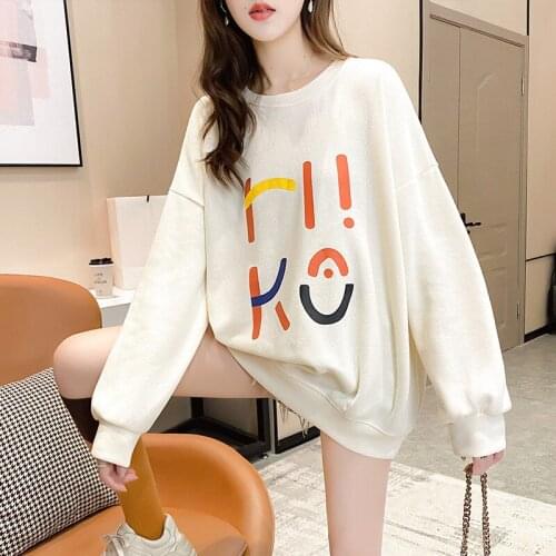 Plus Size Spring Autumn Thin Sweatshirt Women Fashion Autumn New Loose Print Pullover Women Sweatshirt Woman