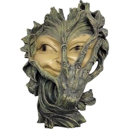 Women Face Sculpture Tree Decor Garden Wall Decoration Pendant Tree Face Mystic Sculptures Wall Art Decor