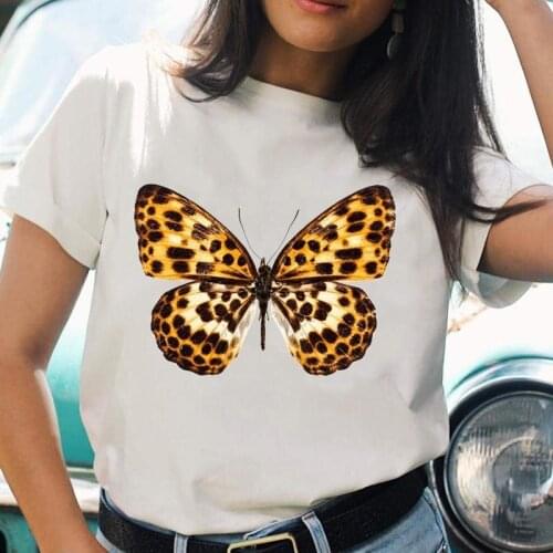 Women T-shirts Leopard Love New Ladies O-neck Trend Short Sleeve Cartoon Female Graphic Fashion Tee T Top Shirt Print T-Shirt