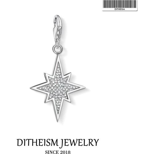 Glitter Star Charms Pendant,2019 Autumn Jewelry 925 Sterling Silver Trendy Gift For Women Girls Fit Bracelet Necklace Bag