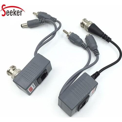 10pcs/5 pairs CCTV Accessories RJ45 BNC UTP Passive Power Video Audio 3 in 1 Balun Transceivers for CCTV System