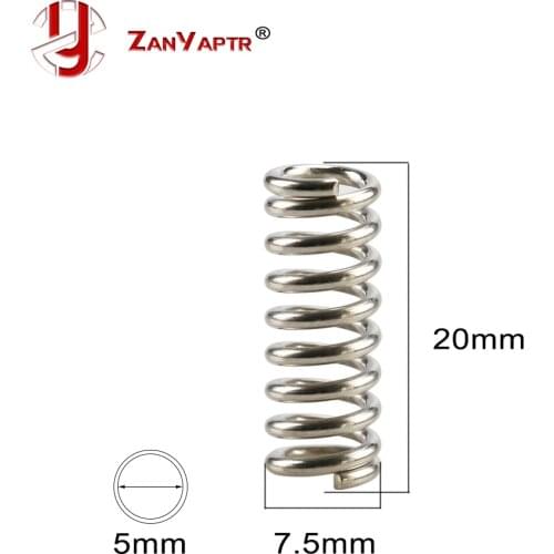 10Pcs/lot 3D Printer Accessory Feeder Spring For Ultimaker Makerbot Wade Extruder Nickel Plating 1.2mm 20mm High Quality