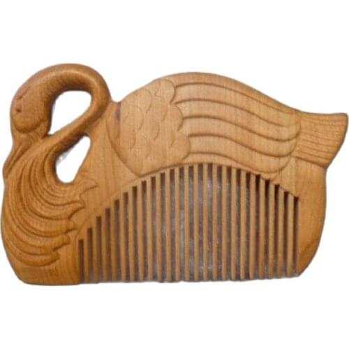 100% Puro Natural Salvaje Raro Madera De Cedro Tallado El Peine De Cuidado De Ganso