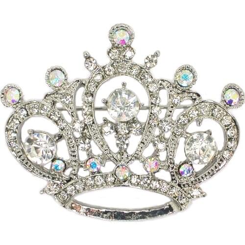 12pcs/lot Wholesale Rhinestone Crown Pin brooches Bridal wedding party prom pin broochs jewelry gift C102269