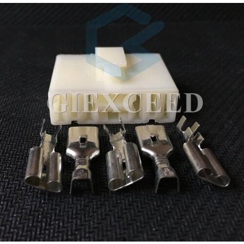 2 Sets Motorcycle 5 Pin Female Harness Connector High Voltage Cable Connector 7.8 Socket